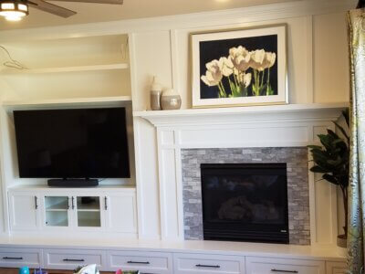 Fireplace Wainscot with Drawers in Hearth